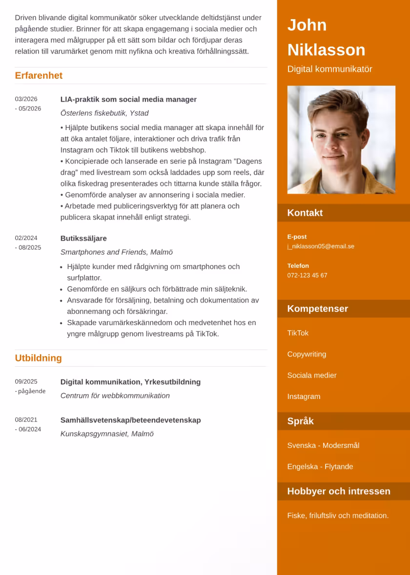 Enfold Exempel CV